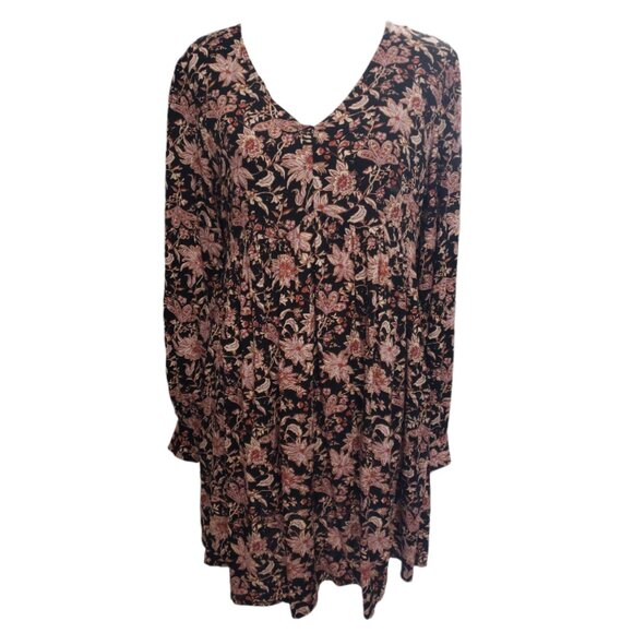Knox Rose Baby Doll Floral Dress Long Sleeve With Pockets Small - Picture 1 of 7